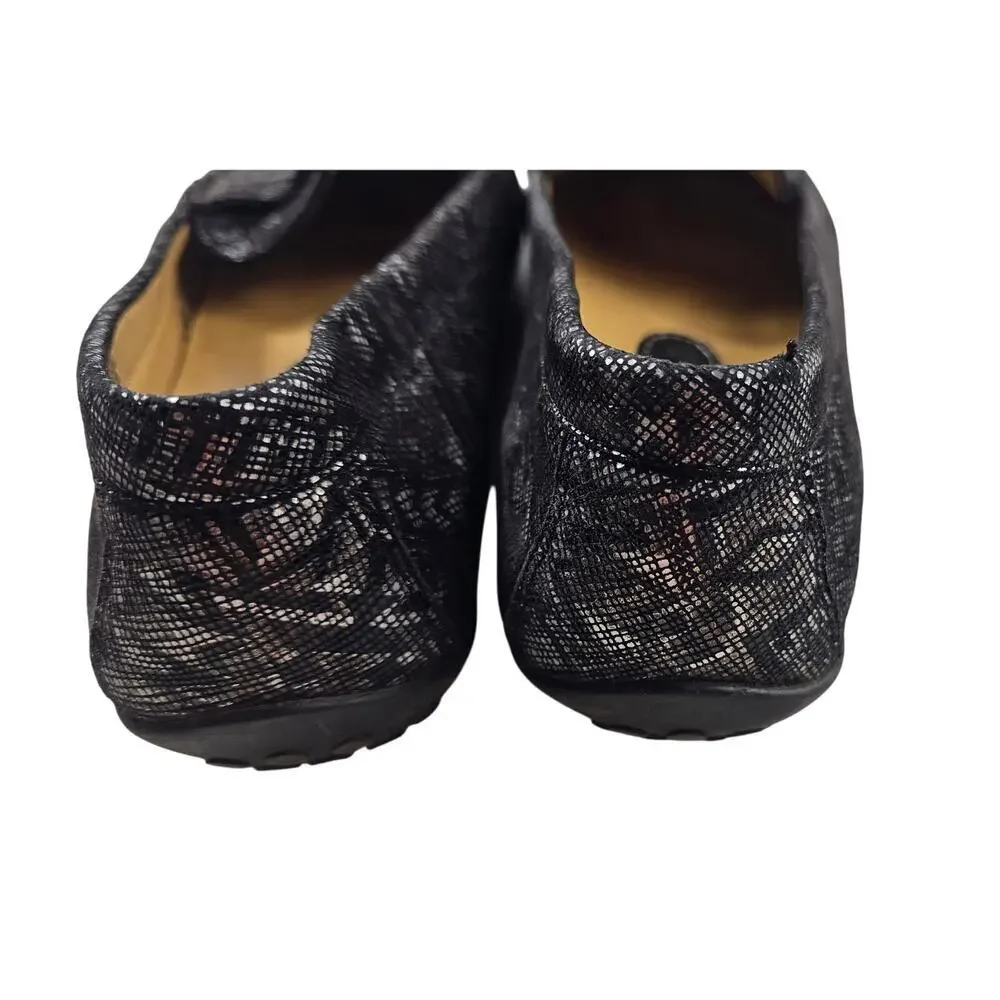 Vaneli Penny Loafer Shoe 9 M Black Metallic Aztec Slip On teacher career casual#